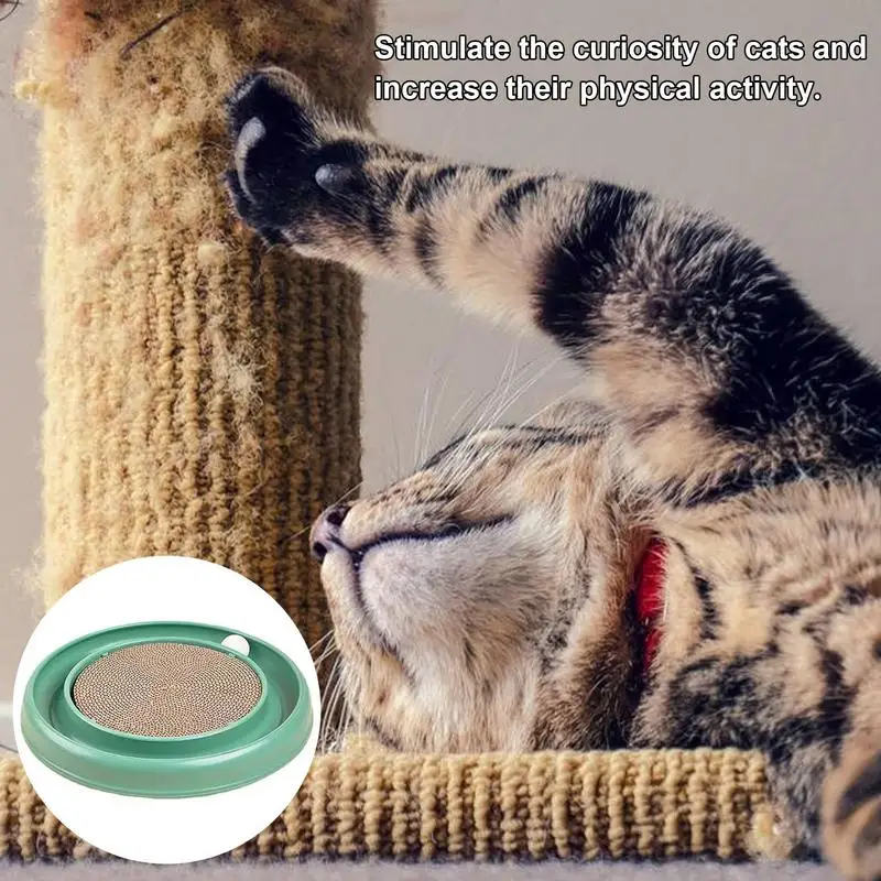 Cat Scratching Pad 2 In 1 Corrugated Paper Flying Disc Scratcher Mat Colorful Thick Cat Scratcher Mat Floor Scratching Pad For