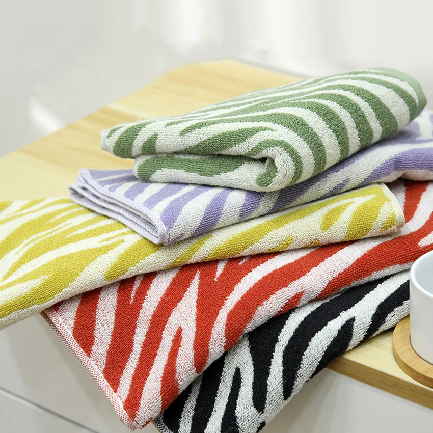 Striped Tiger Pattern Hand Towel Cotton Soft Skin-friendly Face Towel Quick-drying Absorbent Towel For Home Bathroom 29*13in 3