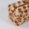Leopard Soft Plush Travel Cosmetic Lipstick Brush Storage Bag Toiletry Kit Women Makeup Handbags Organizer Pouch Bag Pencil Case 5