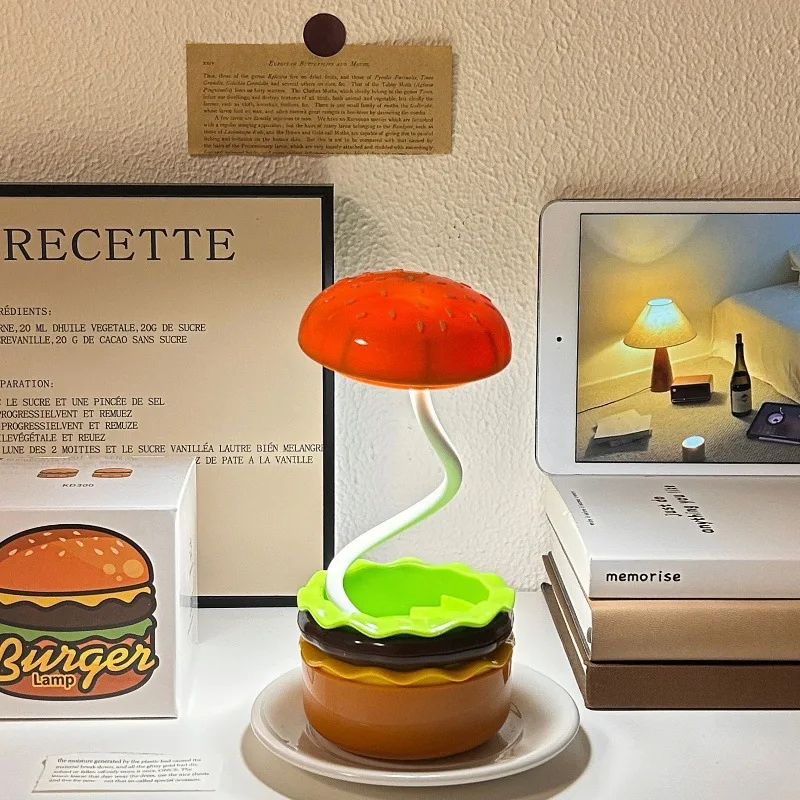 Hamburg Night Light Pencil Sharpener LED Reading Lamp Storage Atmosphere Table Lamp Perfect DIY Bedroom Decoration Gift