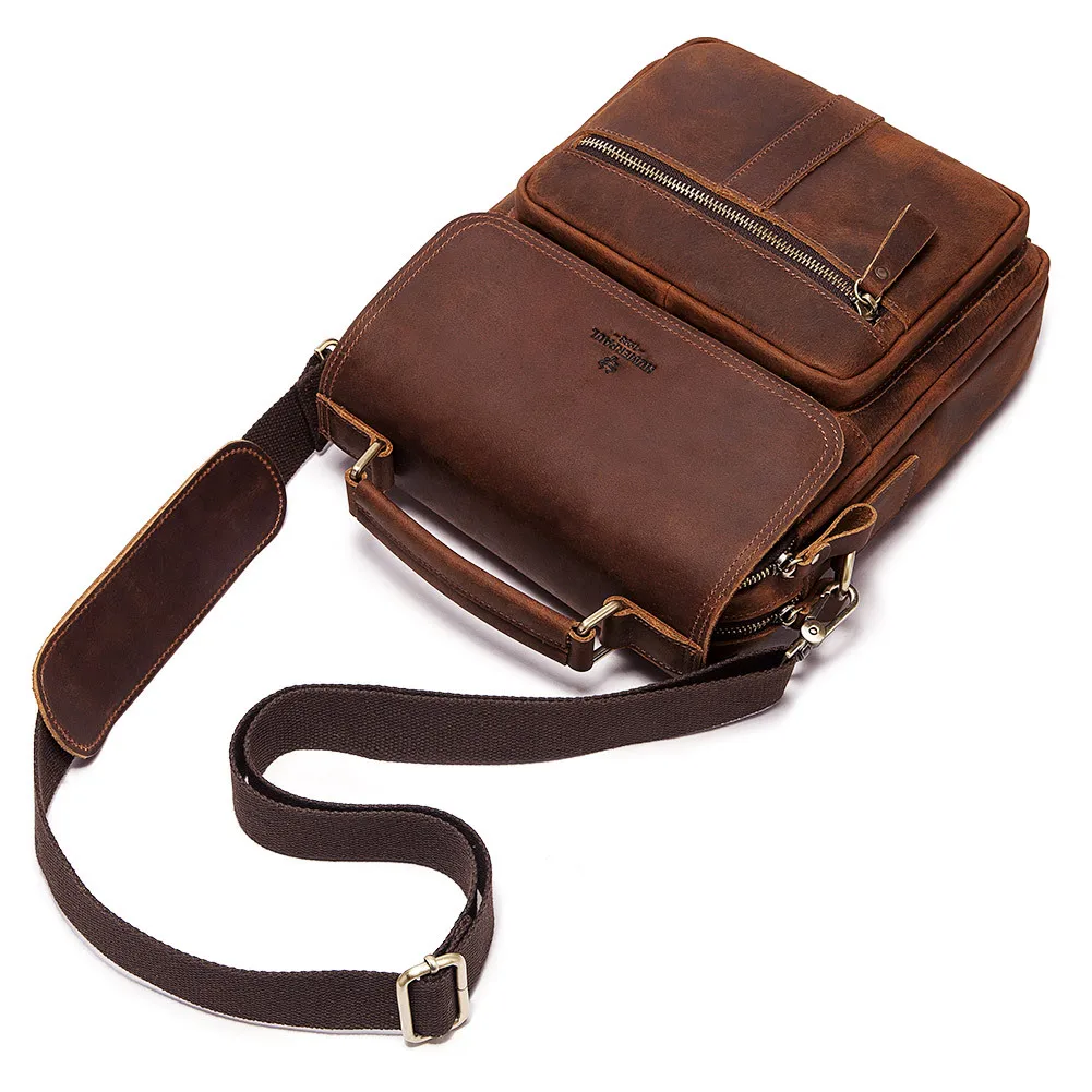 Nolvo New High Capacity Business Shoulder Bag IPad Handbag Leather Multi-pocket Messenger Bag Waterproof Wear-resistant Men Bags
