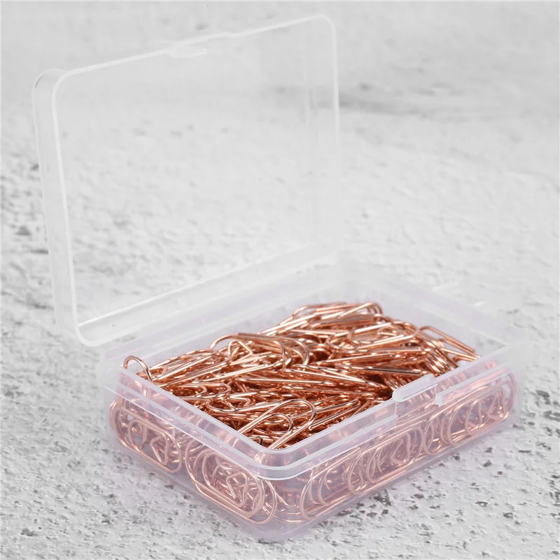 

150 Pieces Rose Gold Cute Paper Clips Mini Clips Heart Shaped Paperclips Bookmark Clips for Office Supplier School