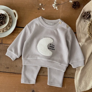 Autumn Baby Outfit – Embroidered Long Sleeve Top & Pants Set
