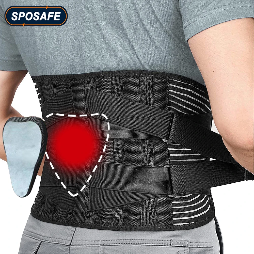 

Sports Back Brace for Lower Back Pain, Back Support Belt, Breathable Lower Back Brace with Lumbar Pad, Lower Back Pain Relief