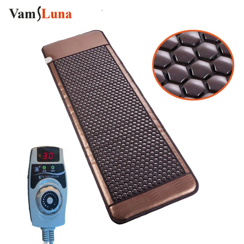 1.9x0.6m Far Infrared Tourmaline Germanium Stone Heating Pad Electric Hot Stones Heating Therapy  Mattress to Relieve Back Pain nano tourmaline massage mat korea electric heating thermal therapy germanium mattress far infrared negative ion