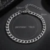 Bracelet pour homme en acier inoxydable 316L, largeur 6/8 mm, style gothique Y2K cubain, accessoires rétro steampunk américains, prix de gros