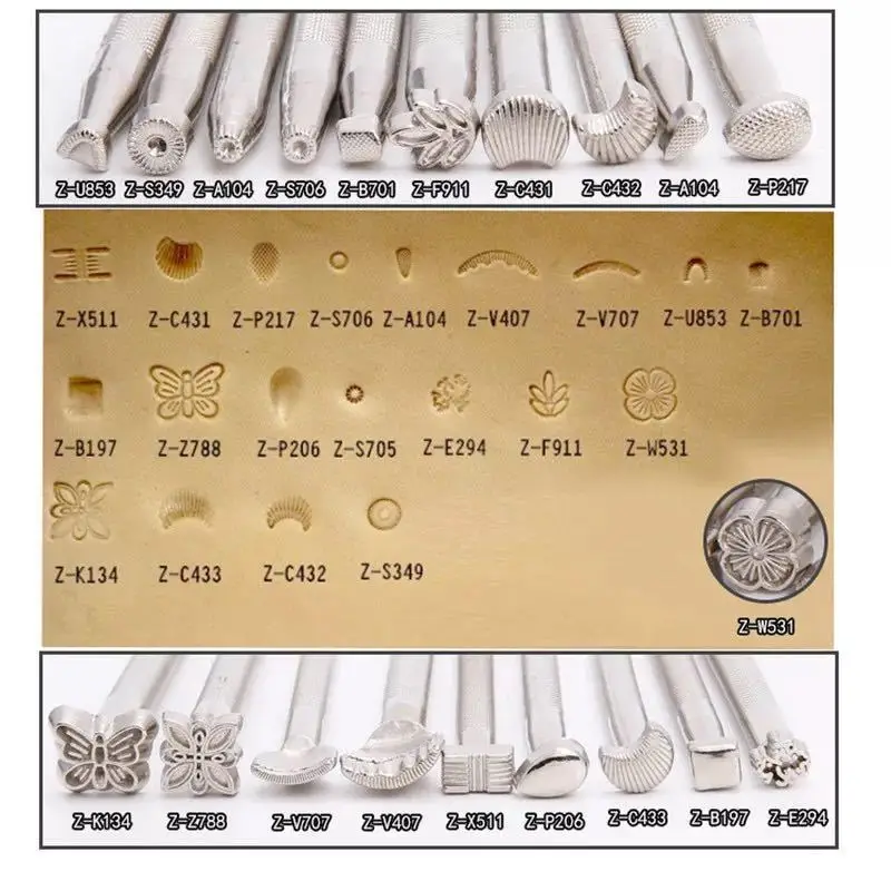 Leather Stamping Tools Leather Shaped Printing Tools Carving Craft Handmade Leathercraft Emboss 20pcs
