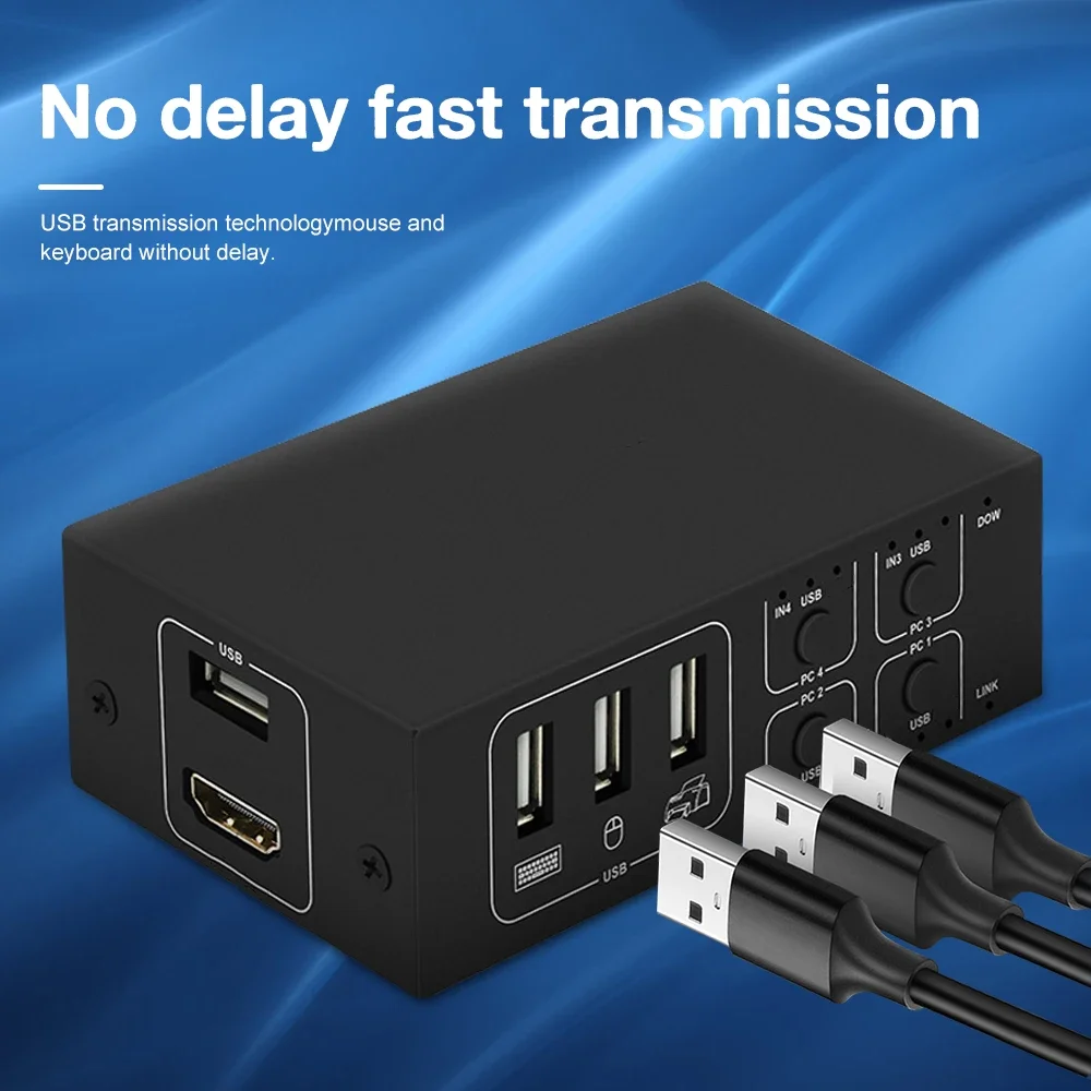 4K 60HZ HDMI ȣȯ KVM ġ 4 In 1 Out USB Ʈѷ , 4  ũž ǻ Ʈ  Win 7/10/Mac 