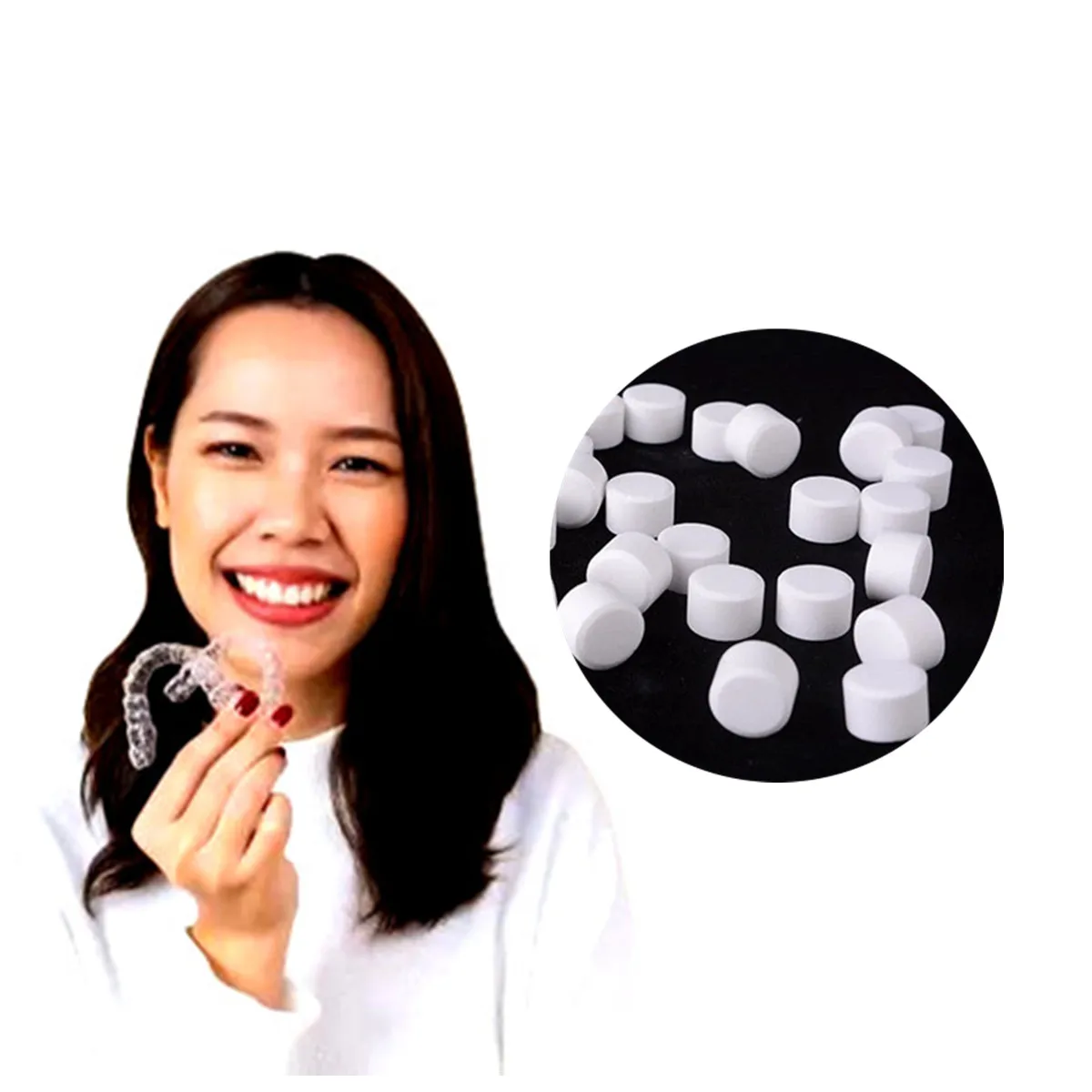 Sowsmile Dental Oral Denti Denti Bretelle Vassoio Invisalign Fermo Allineatore Sanificare Uccidere I Batteri Cattivo Odore Compresse Per Pillole Di Pu