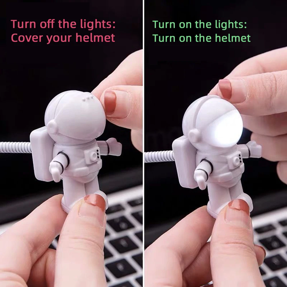 USB Lights Creative Astronaut Night Light Portable LED Reading Desk Lamp For Laptop Power Bank Notebook PC Computer