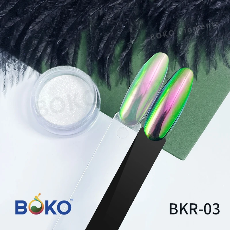 BOKO 1g Aurora Chameleon Powder Nail Chrome Mirror Rubbing Dust Pigment