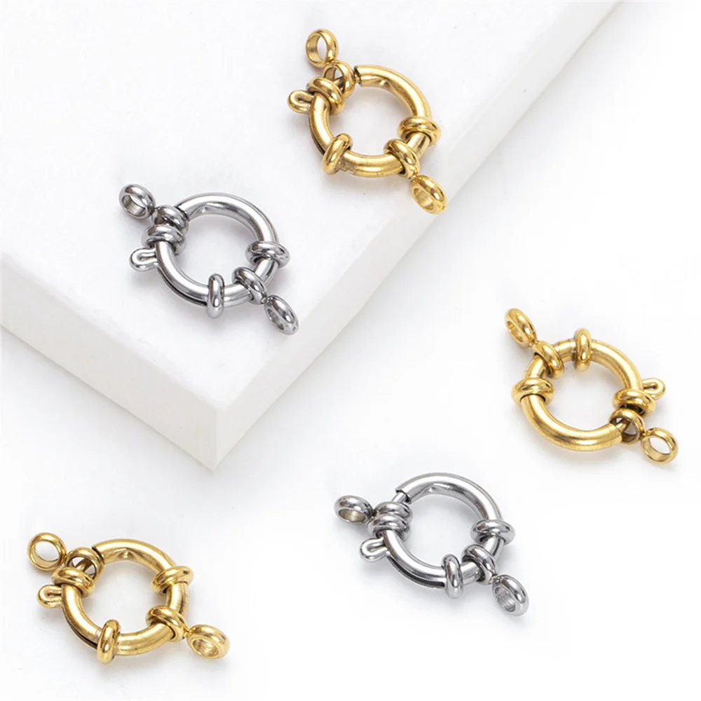 4Pcs Gold Farbe Edelstahl Frühling Verschluss Haken Sailor Verschluss Stecker DIY Armband Halskette Schmuck Machen Liefert Zubehör – Detail 6