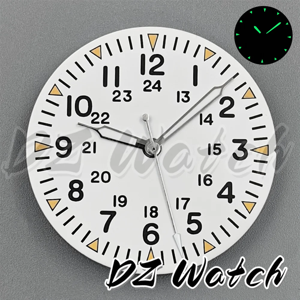 Enhanced Luminous Watch Dial - 29mm Black, White, and Blue
