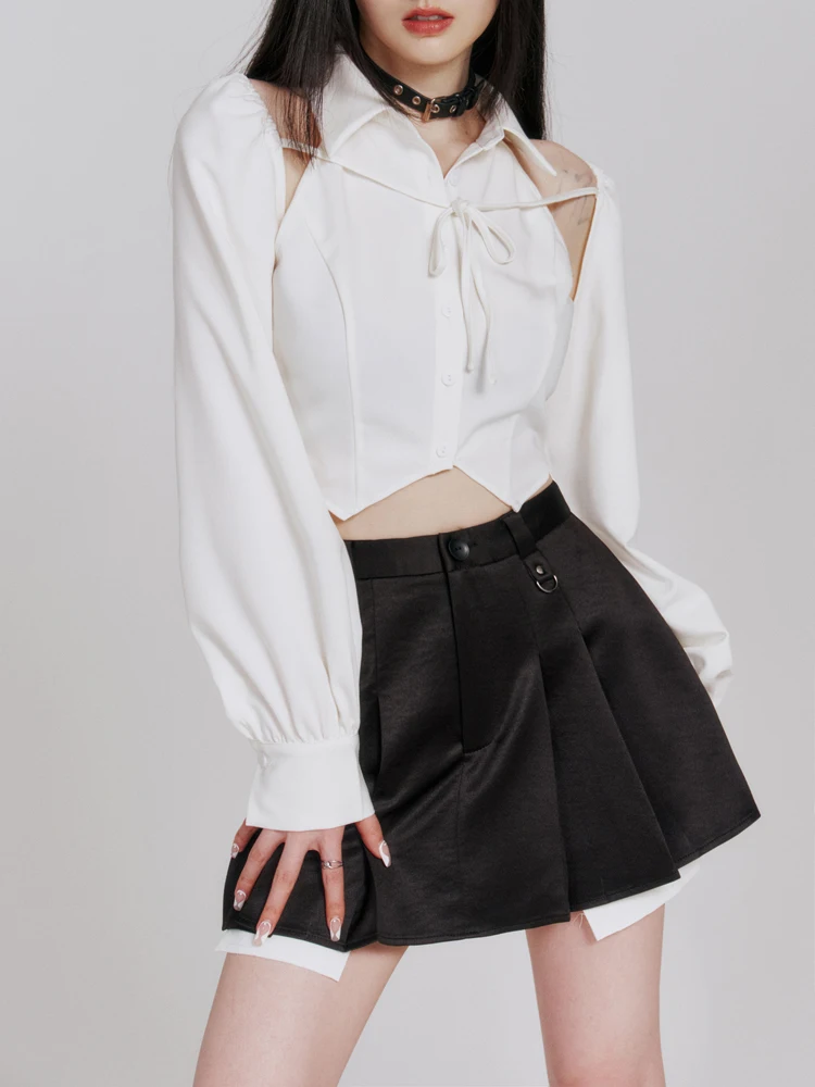 Women Pleated Mini Skirt With Pepping Underpants