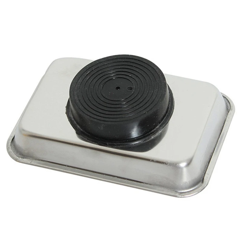 Parts storage box magnetic tray sucker 4 inch rectangle magnetic tray for screws sockets bolts pins garage office