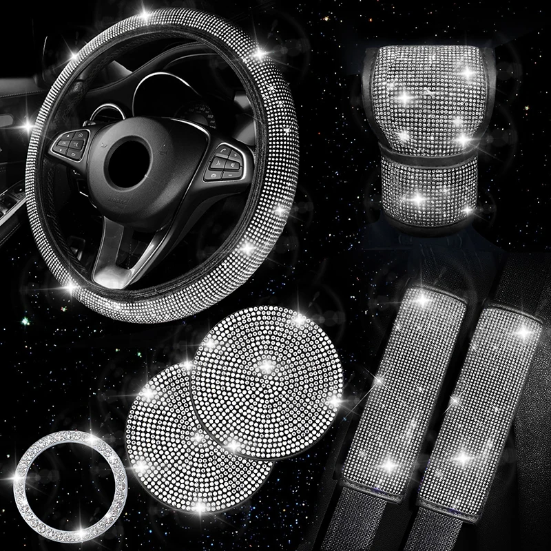 

Аксессуары для автомобиля Bling, 5 цветов, бриллиантовый цвет, ремень безопасности, подушка, ручка переключения, нажимная кнопка, декоративный костюм