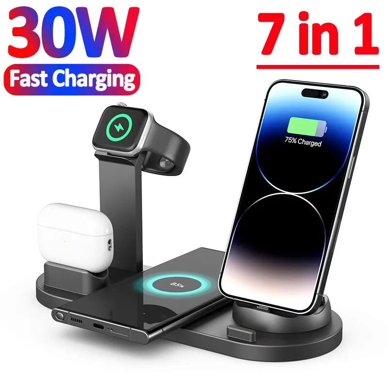 Wireless Charging Dock Iphone Apple Watch Airpods 30w 7 1 Wireless