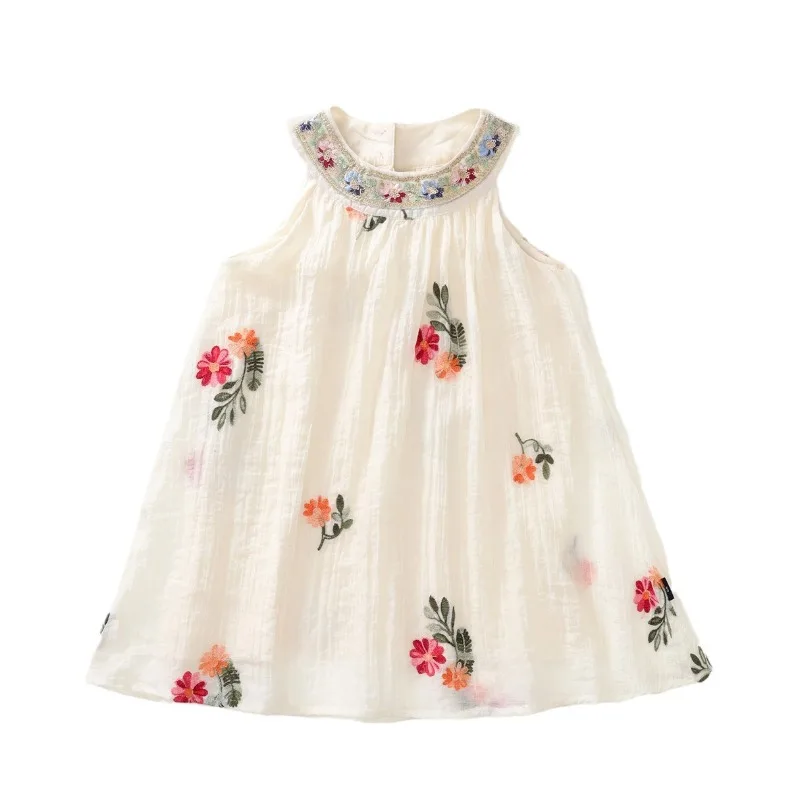 Girl Neck Hanging Ethnic Style Vest Skirt Summer New Children's Light Luxury Chiffon Princess Skirt