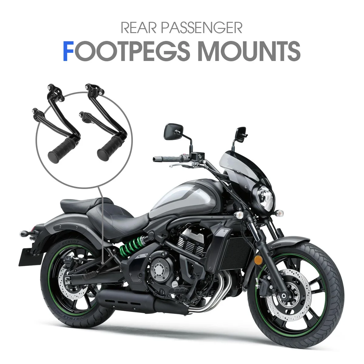 Motorcycle Footpegs For Kawasaki Vulcan S 650 VN650 20152021 Rear Foot