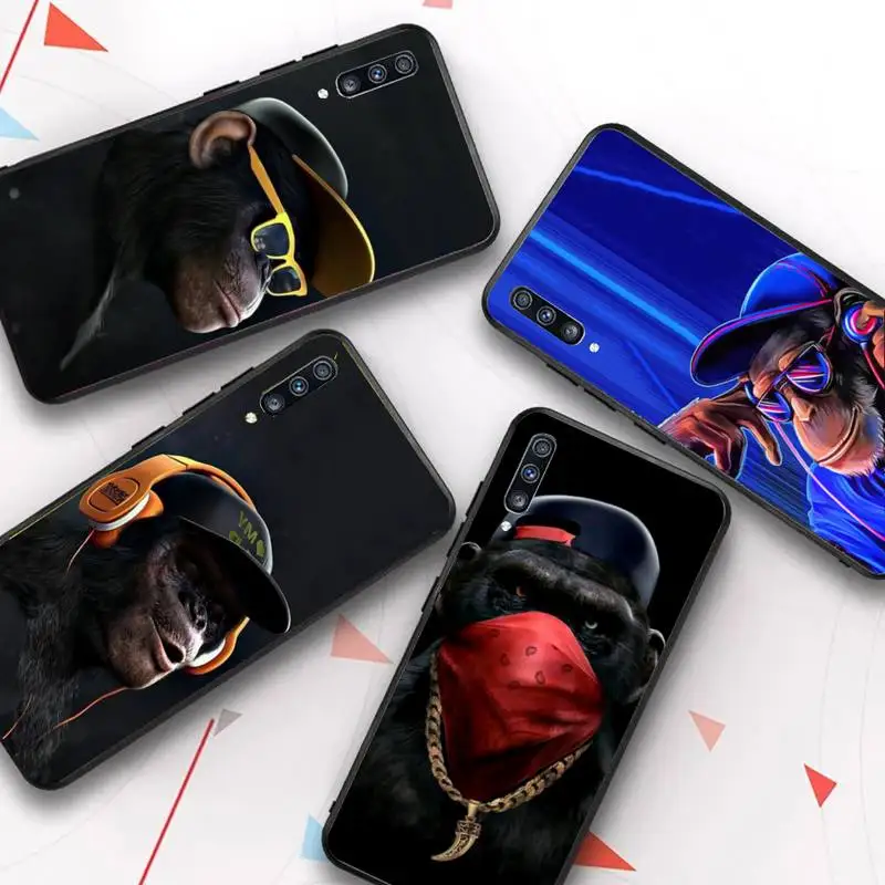 Чехол для телефона с забавным мышлением обезьяны наушниками Redmi 8 9 9A Samsung J5 J6 Note9