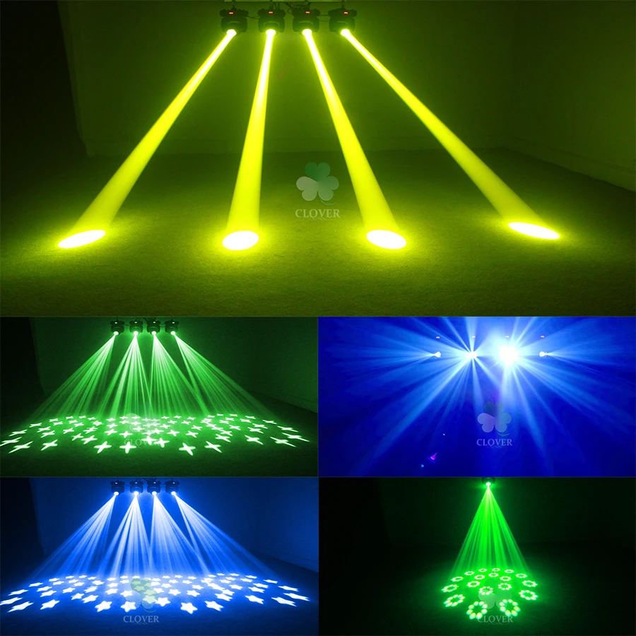 무빙 헤드 LED 100W 빔 DMX 조명, 로드케이스 포함, 8 가지 색상, 8 고보 회전 프리즘 효과 사운드 도착, DJ 파티용, 세금 없음, 4 개