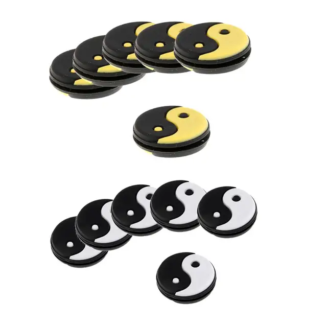 6Pcs/Set Yin Yang Pattern Tennis Racquet Vibration Dampeners Soft Lightweight Firm Silicone Material Gift for All Tennis Players 3