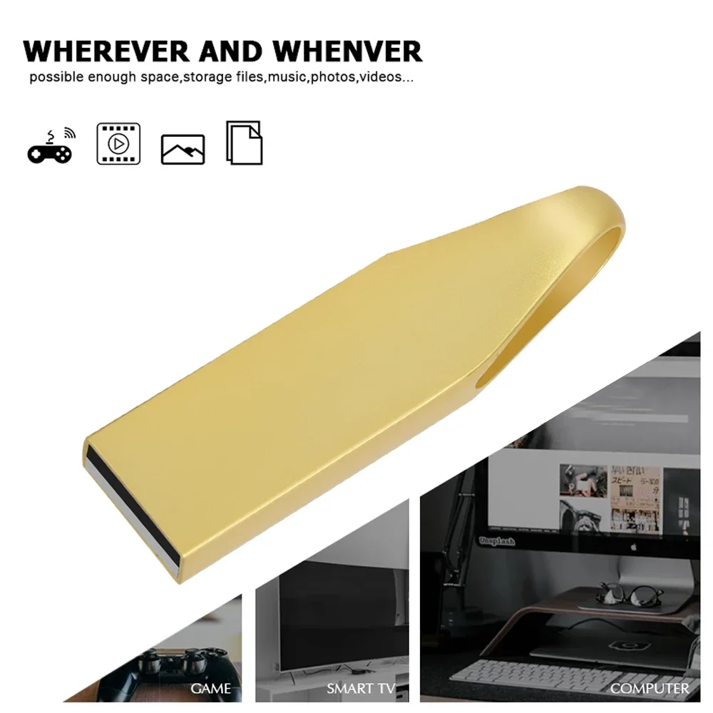 Sleek Silver Waterproof USB Flash Drive - High-Capacity Storage Solution