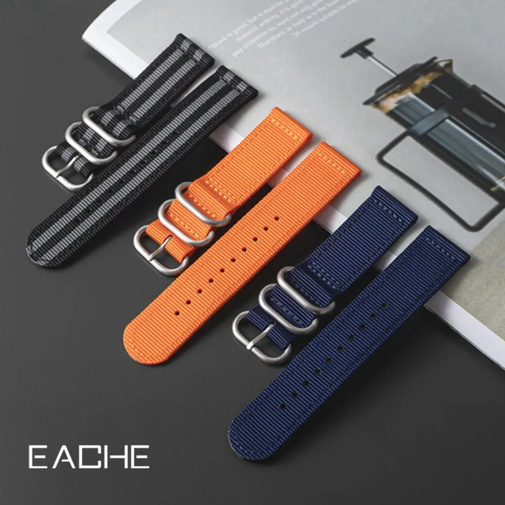 

Ремешок спортивный из нейлона для часов, с круглой пряжкой, 20/22/24 мм