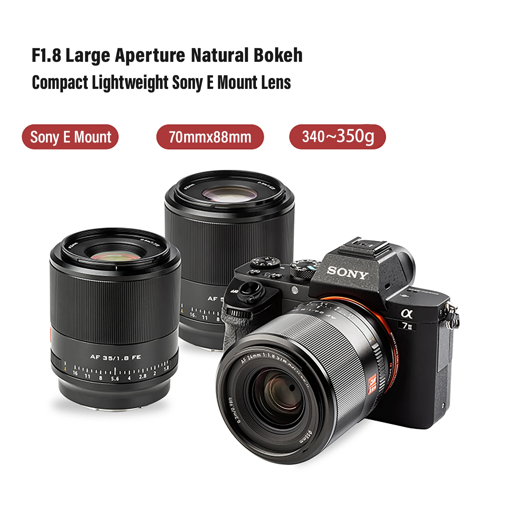 Viltrox 24mm 35mm 50mm F1.8 Camera Lens Auto Focus Full Frame Prime Large Aperture Portrait Fe For Sony E A7 - Camera Lenses - AliExpress
