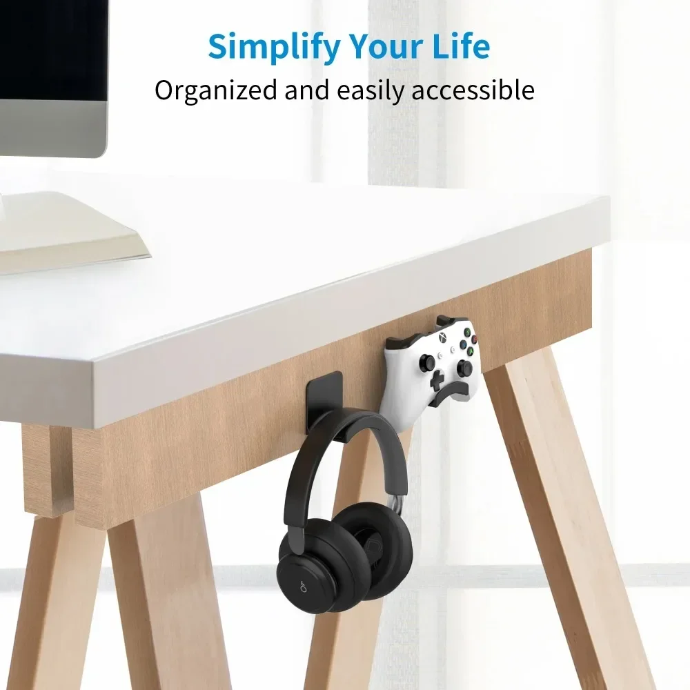 Headphone Bracket Storage Hook Dormitory Wall-mounted Computer Headset Holder Earphone Display Stand Racks