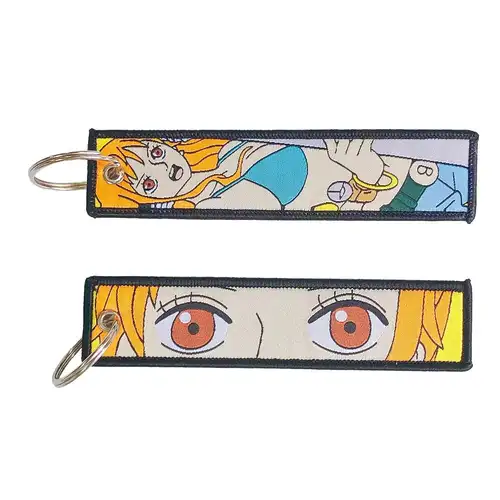 One Piece Anime Key Chains with Cute Jet Manga Embroidery Fashion Key Tag for Jewelry Accessory Key Ring Holder Gift Anime Fans - Image 16