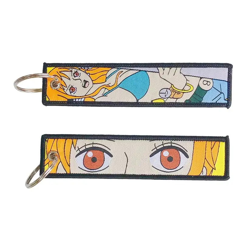 One Piece Anime Key Chains with Cute Jet Manga Embroidery Fashion Key Tag for Jewelry Accessory Key Ring Holder Gift Anime Fans - Image 16