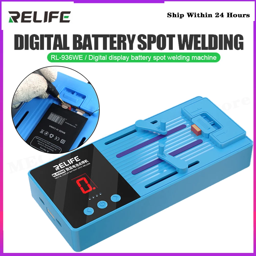 

RELIFE Digital Display Battery Spot Welding Machine 6-speed Welding Mode Type-C Charging For mobile phone and computer repair