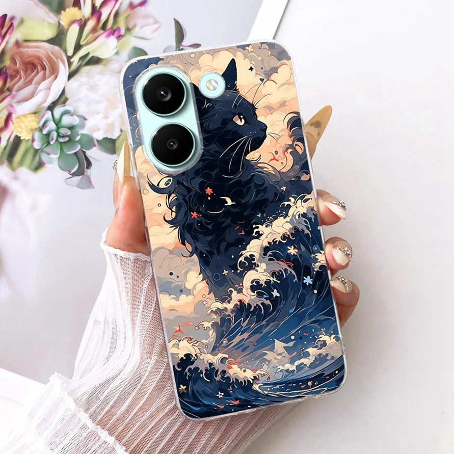 Cute Cat Luxury Painted Soft Silicone Phone Case - Stylish Cover