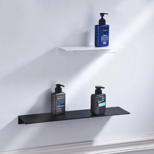 Wall Mount Black Bathroom Shelf Floating Shelves Aluminum Shower