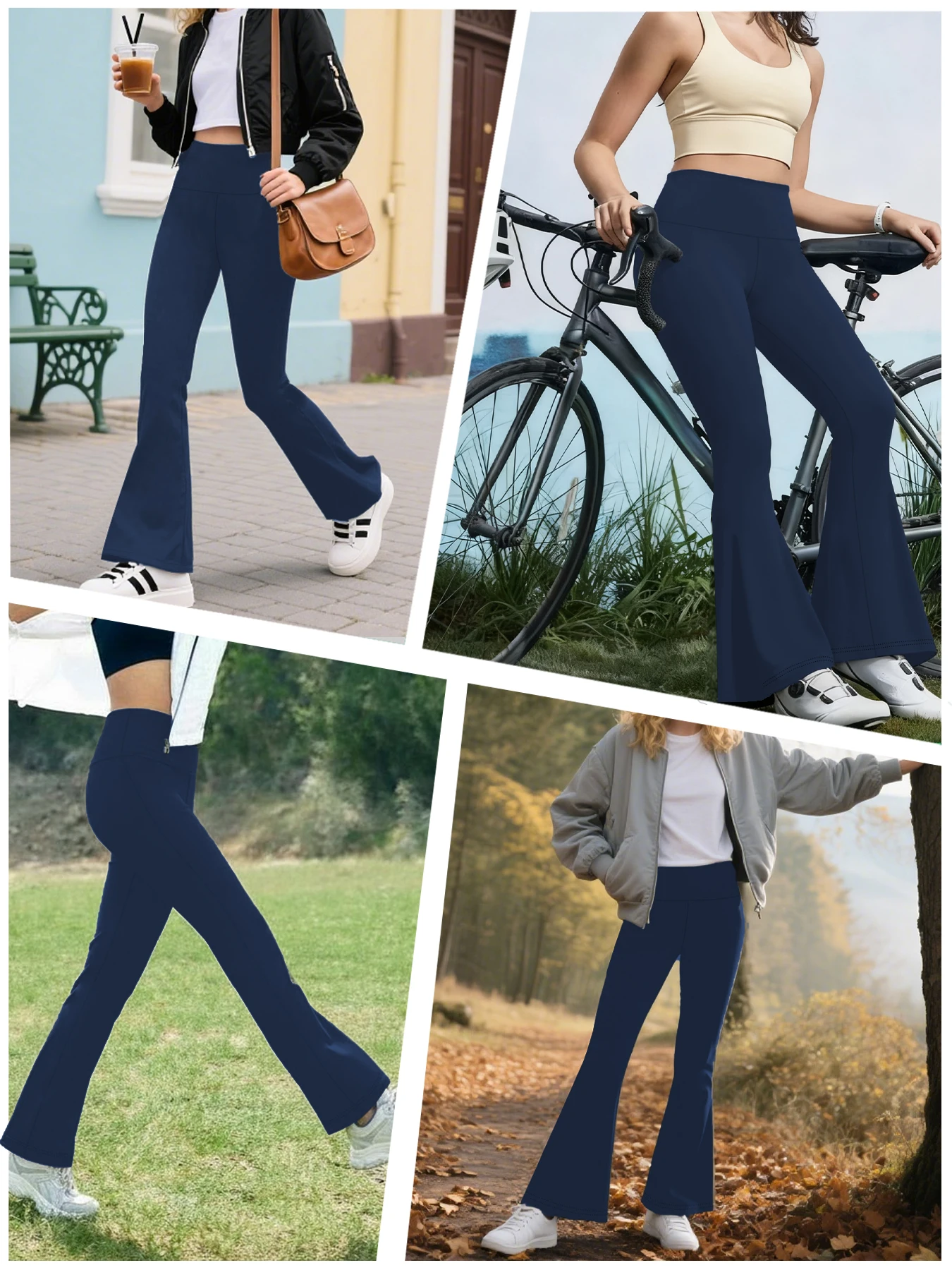 Ladies high-rise flared yoga trousers with leg bottom. Perfect for yoga or casual. 3