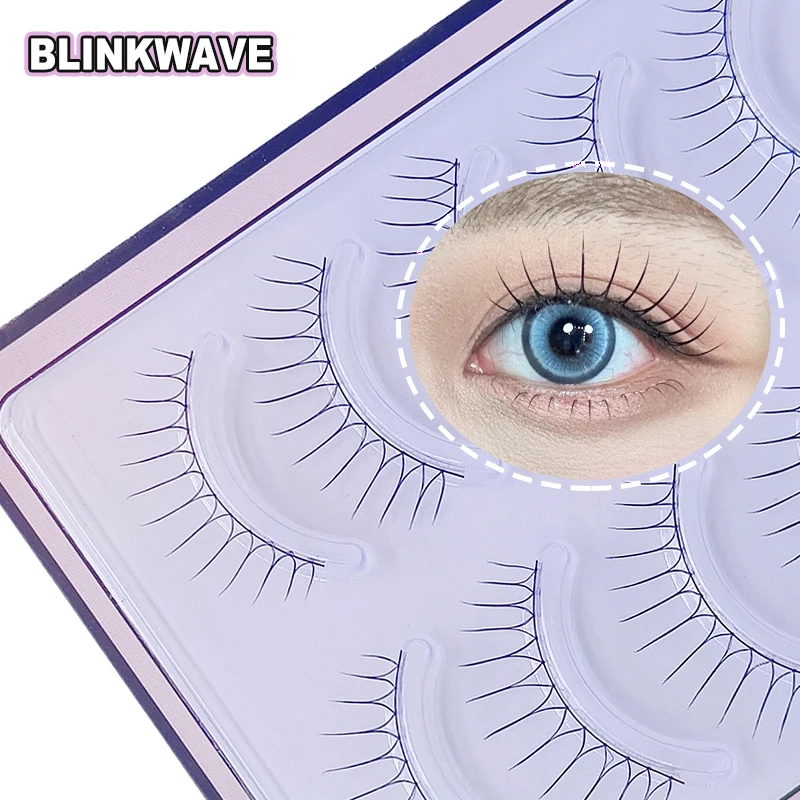 Blinkwave idol lashes U-Shape Tip Girl Group Lashes Black Band for Double Eyelid Lift Clear Band for Natural Look Korean makeup