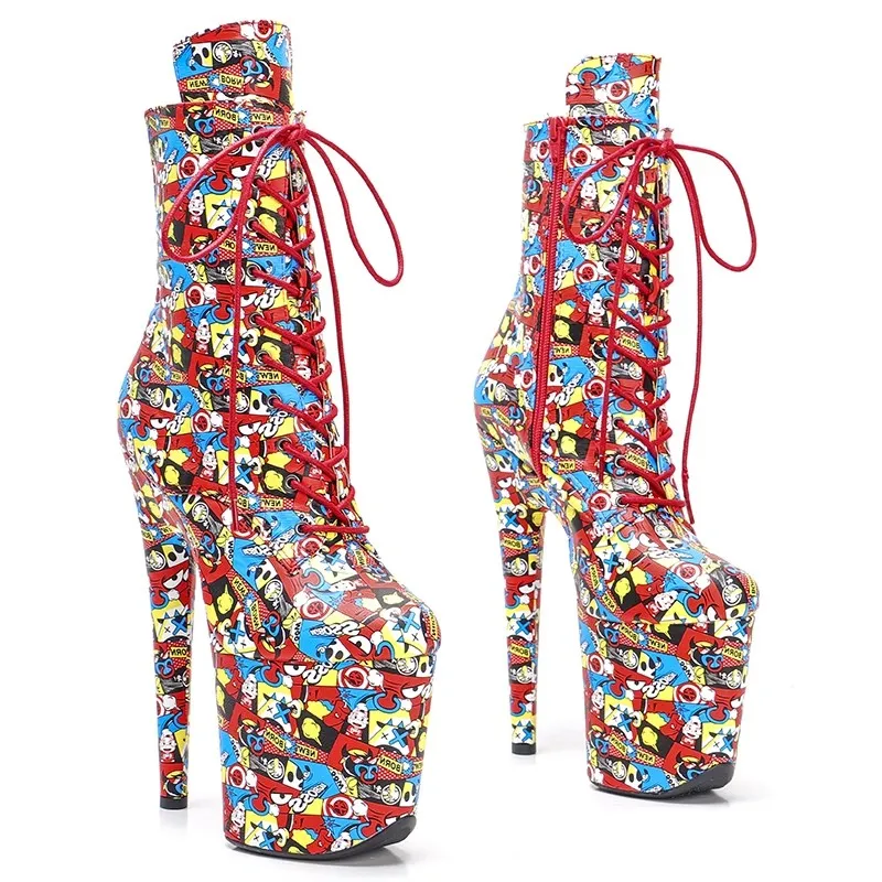 

LAIJIANJINXIA New Fashion PU Upper 20CM/8inches Pole Dancing Shoes High Heel Platform Women's Modern Boots 472