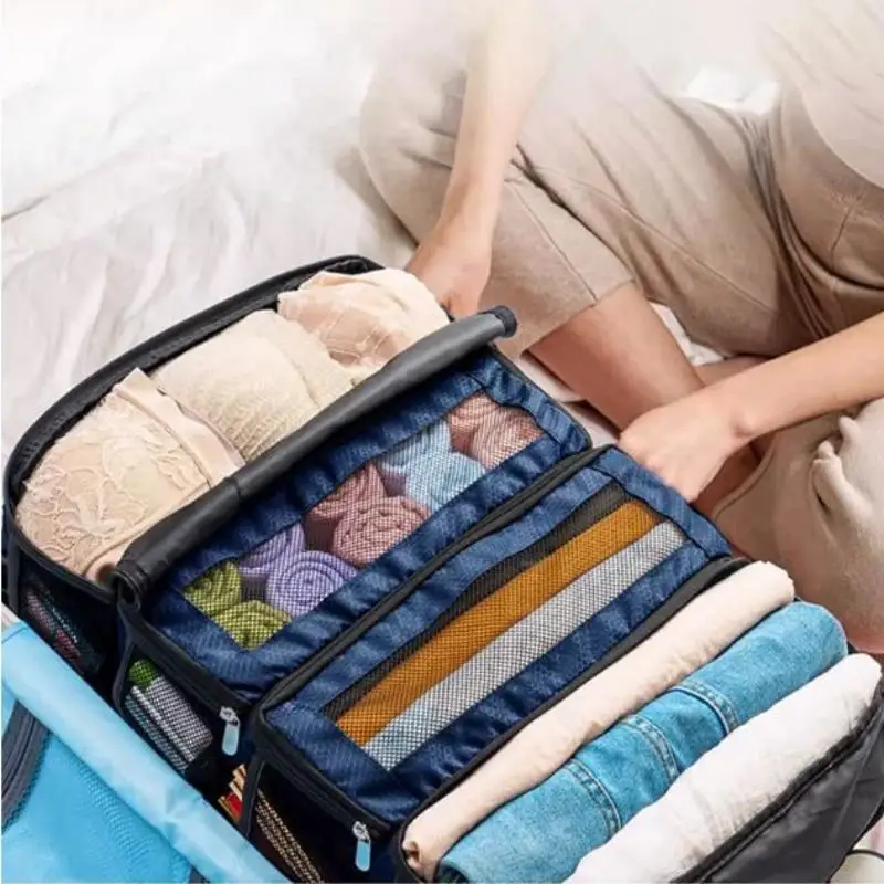 Suitcase Organizer bags High-capacity Travel Luggage Organizer Hanging Packing Cube Closet Collapsible Hanging Storage Bags