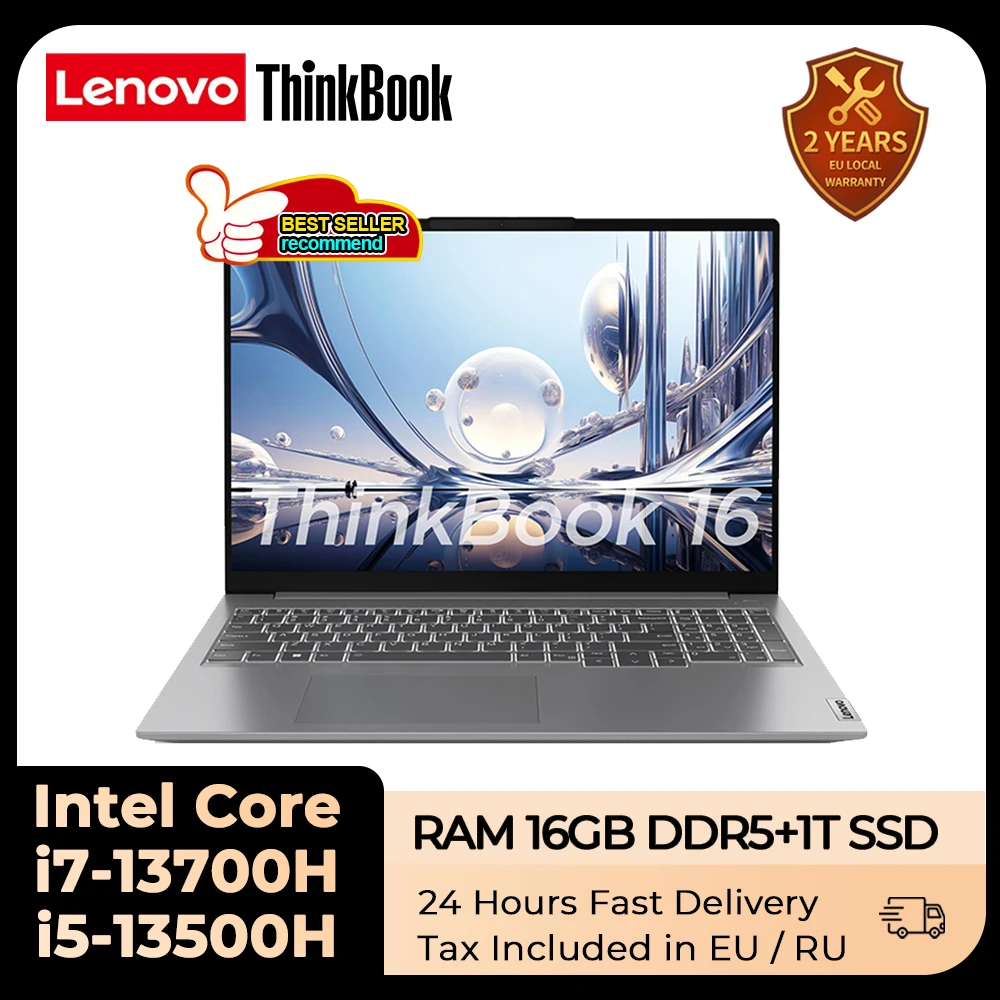 

Lenovo ThinkBook 16 Laptop 2023 Intel Core i7-13700H/i5-13500H 16GB 1TB SSD HD Graphics 16 Inch 2.5K 60Hz IPS Screen Notebook PC