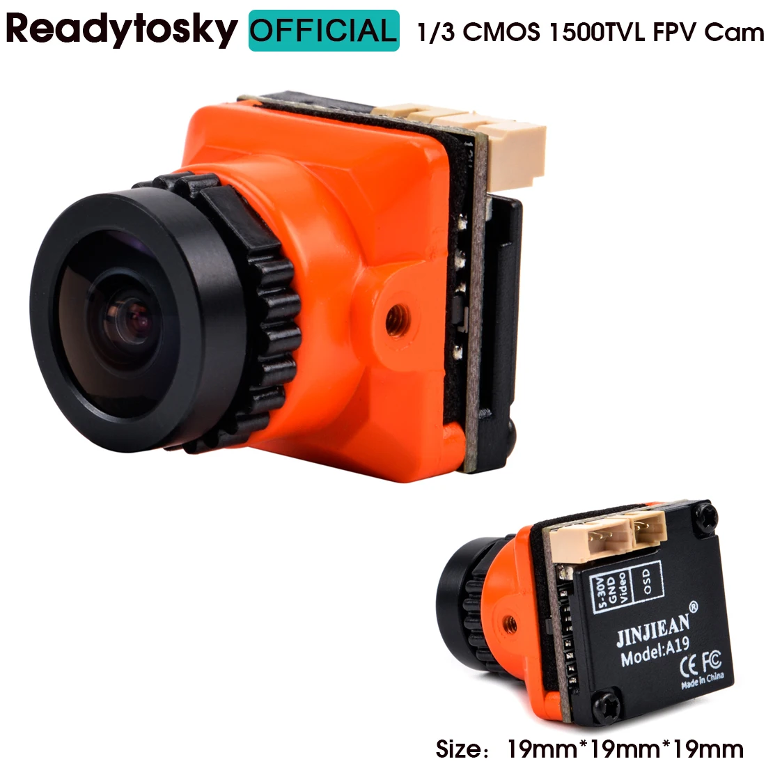Новинка 1/3 CMOS 1500TVL B19 Мини FPV камера 2,1 мм Мощность объектива 5 в-30 в PAL / NTSC с OSD внутренней регулируемой для RC FPV гоночного дрона
