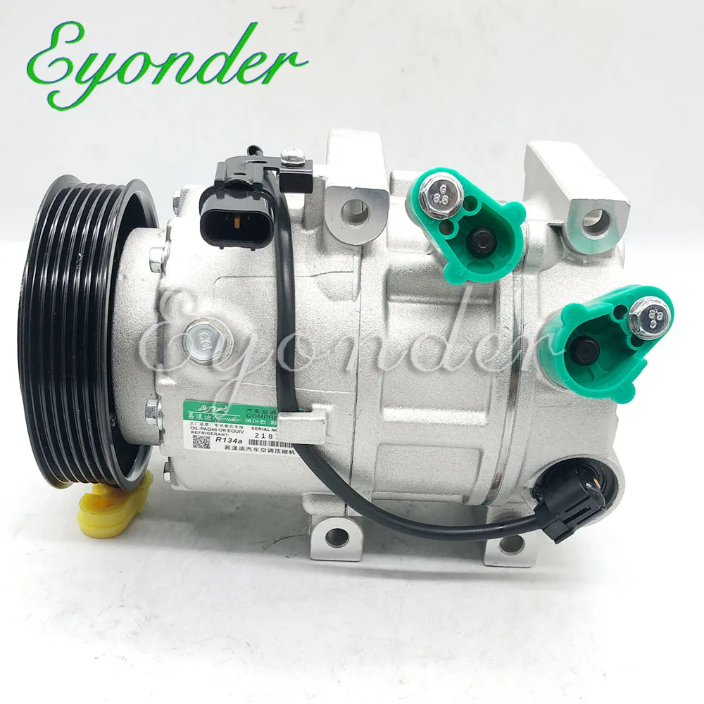 Compressor de ar condicionado ca a/c 6pk pv6 polia para hyundai azera ...