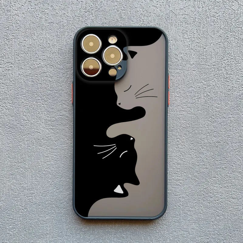 Luxury Black and White Cat Phone Case - Shockproof Cover