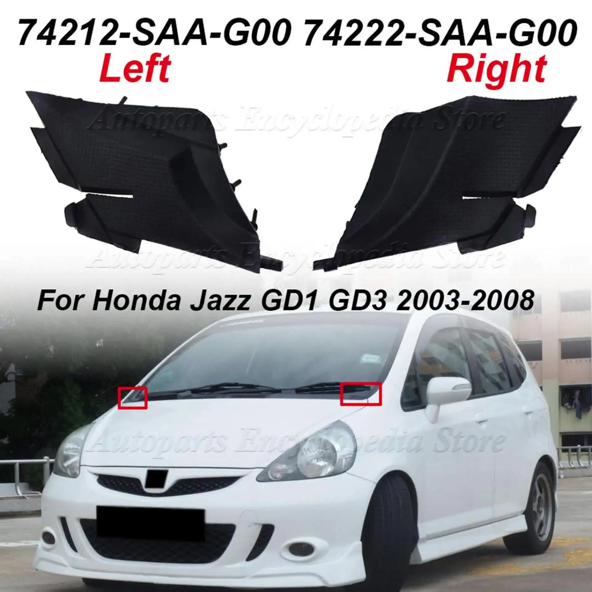 For HONDA FIT JAZZ GD1 GD3 2003-2008 Hatchback LHD Bonnet Cowl Top