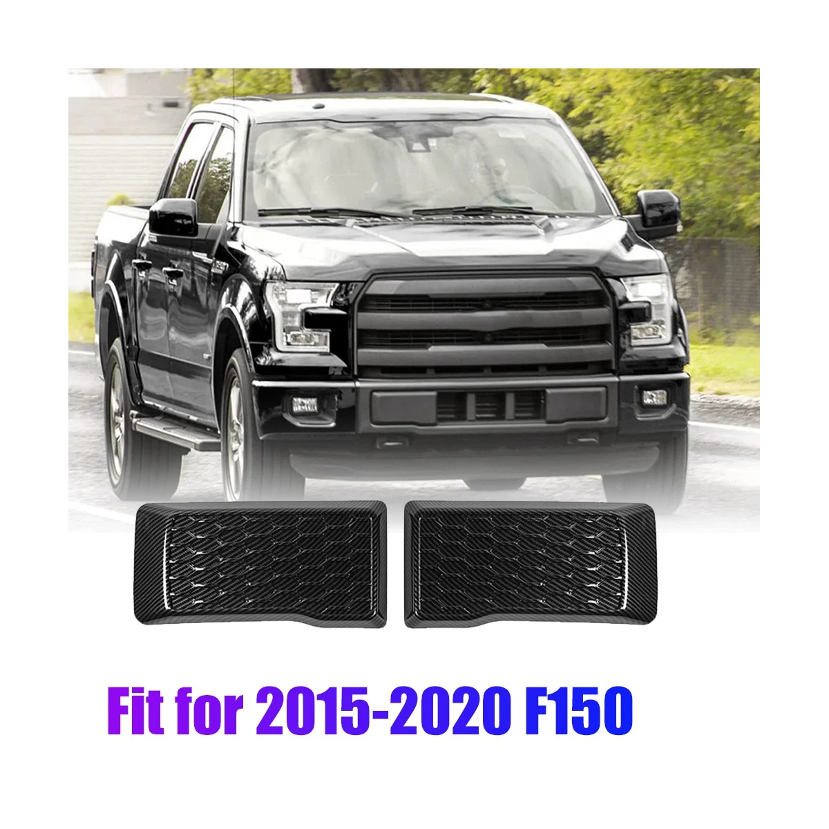 

1 пара защитных накладок на передний бампер из углеродного волокна, накладка на крышку для Ford F150 2015-2020, сменные наружные левые и правые накладки