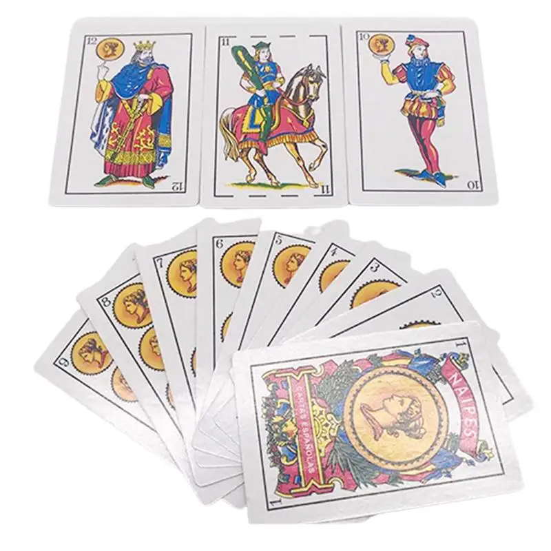 Fun Spanish Poker Game Card Spanish Playing Cards Waterproof 50 Cards Deck Family Party Board Game Magic Card Party Play