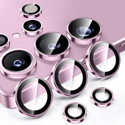 Diamond Camera Lens Protector Case with Full Cover Glass and Metal Ring for Ultimate Lens Protection (Pink - 06)