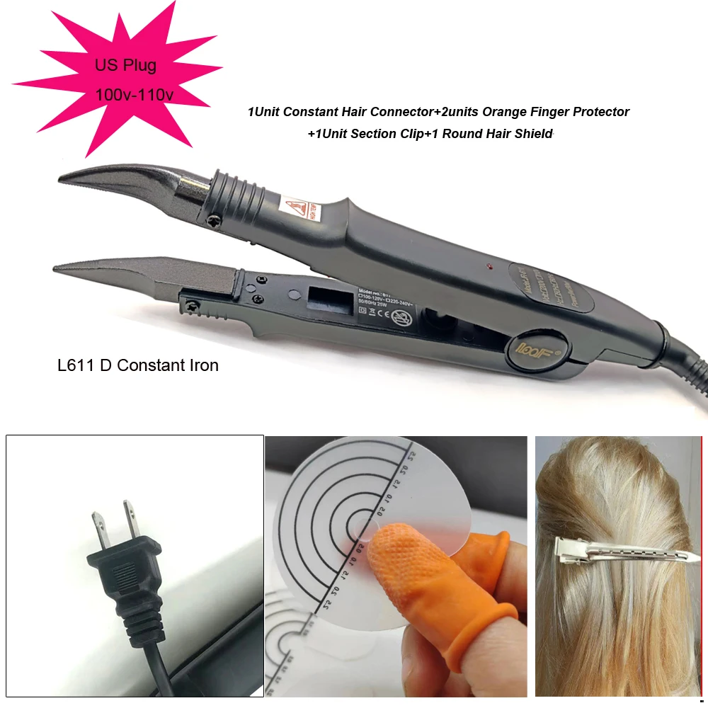 Hair Connector US Plug 110v Hair Extension Tools Extension Bonding Tool Professional Flat Shape Fusion 1Pc hair extension tool