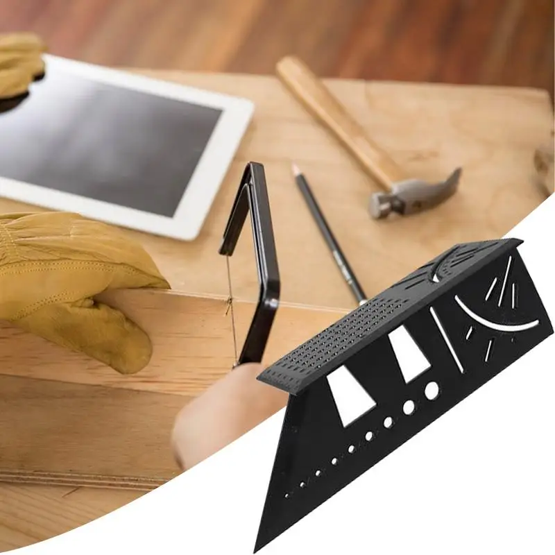 Carpenter's Line Square Measuring Ruler 45 /90 Degree Line Ruler Woodworking Scribe Mark Line Gauge T-Type Ruler Stop gauge