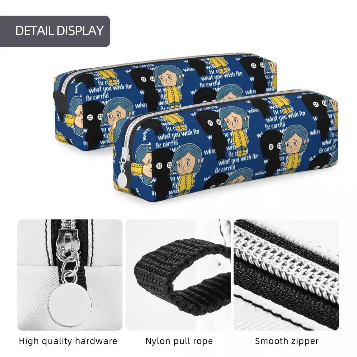 Coralines Cartoon Pencil Cases New Pen Bag Kids Big Capacity Office Gift Pencilcases